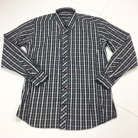 Jared Lang Plaid Shirt Black & Gray - Picture 2 of 6